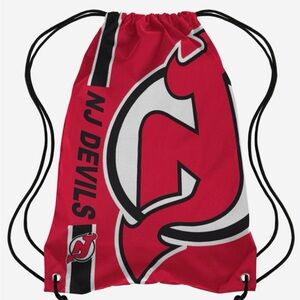 NJ Devils Red Drawstring Backpack NHL Pre Owned